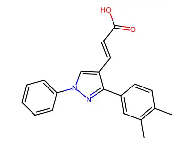 3-[3-(3,4-dimethylphenyl)-1-phenyl-1H-pyrazol-4-yl]prop-2-enoic acid structure