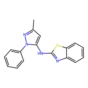 N-(3-methyl-1-phenyl-1H-pyrazol-5-yl)-1,3-benzothiazol-2-amine structure