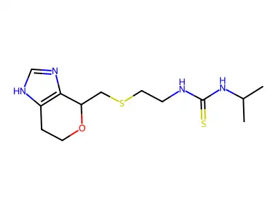 N-Propan-2-yl-N'-(2-{[(3,4,6,7-tetrahydropyrano[3,4-d]imidazol-4-yl)methyl]sulfanyl}ethyl)carbamimidothioic acid structure