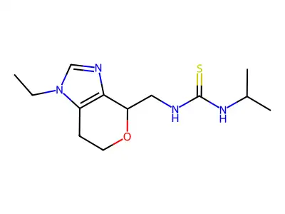 N-((1-Ethyl-1,4,6,7-tetrahydropyrano(3,4-d)imidazol-4-yl)methyl)-N'-(1-ethylethyl)thiourea structure