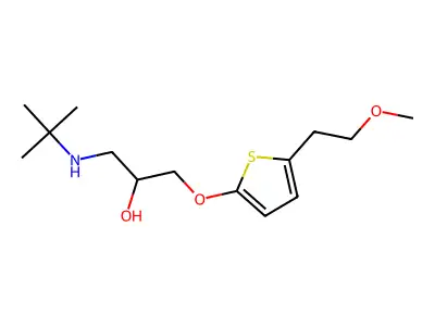 2-Propanol, 1-((1,1-dimethylethyl)amino)-3-((5-(2-methoxyethyl)-2-thienyl)oxy)- structure