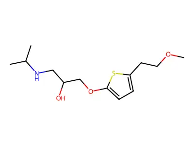 2-Propanol, 1-((5-(2-methoxyethyl)-2-thienyl)oxy)-3-((1-methylethyl)amino)- structure
