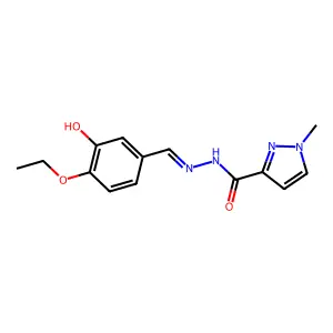 1-Methyl-1H-pyrazole-3-carboxylic acid 2-[(4-ethoxy-3-hydroxyphenyl)methylene]hydrazide structure