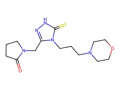 1-((4-(3-Morpholinopropyl)-5-thioxo-4,5-dihydro-1H-1,2,4-triazol-3-yl)methyl)pyrrolidin-2-one structure