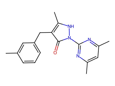 1-(4,6-Dimethylpyrimidin-2-yl)-3-methyl-4-[(3-methylphenyl)methyl]pyrazol-5-ol structure