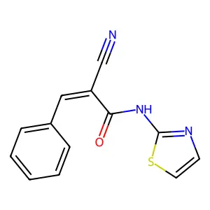 (2E)-2-Cyano-3-phenyl-N-2-thiazolyl-2-propenamide structure