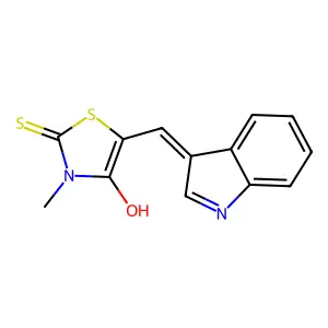 4-hydroxy-5-(indol-3-ylidenemethyl)-3-methyl-1,3-thiazole-2-thione structure