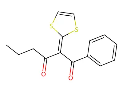1,3-Hexanedione, 2-(1,3-dithiol-2-ylidene)-1-phenyl- structure