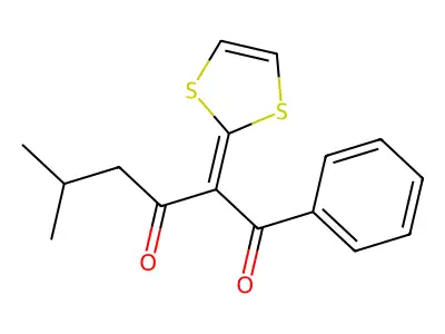 1,3-Hexanedione, 2-(1,3-dithiol-2-ylidene)-5-methyl-1-phenyl- structure