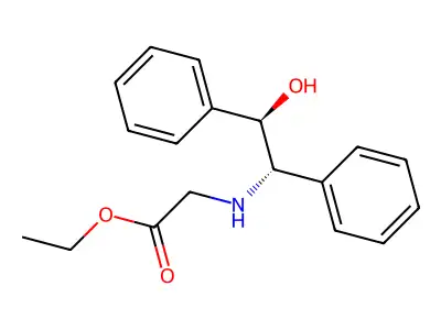 Acetic acid, 2-[(2-hydroxy-1,2-diphenylethyl)amino]-, ethyl ester structure