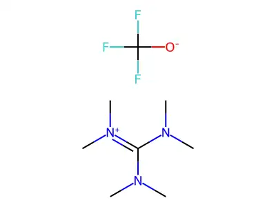 Hexamethylguanidinium trifluoromethanolate structure