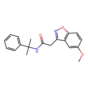 2-(5-Methoxy-1,2-benzoxazol-3-yl)-N-(2-phenylpropan-2-yl)acetamide structure