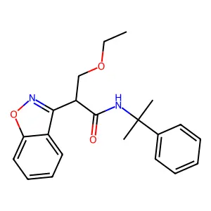 2-(1,2-Benzoxazol-3-yl)-3-ethoxy-N-(2-phenylpropan-2-yl)propanamide structure