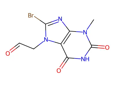 (8-Bromo-3-methyl-2,6-dioxo-1,2,3,6-tetrahydro-7H-purin-7-YL)acetaldehyde structure