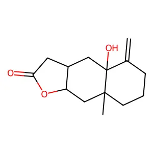 4a-Hydroxy-8a-methyl-5-methylidenedecahydronaphtho[2,3-b]furan-2(3h)-one structure