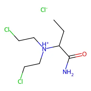 Butyramide, 2-(bis(2-chloroethyl)amino)-, monohydrochloride structure