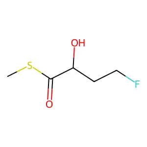 Butyric acid, 4-fluoro-2-hydroxythio-, S-methyl ester structure