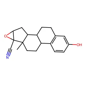 17-Cyano-16,17-epoxy-1,3,5(10)estratrien-3-ol structure