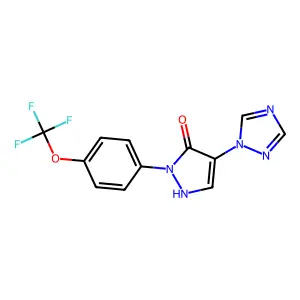 4-(1H-1,2,4-triazol-1-yl)-1-[4-(trifluoromethoxy)phenyl]-1H-pyrazol-5-ol structure