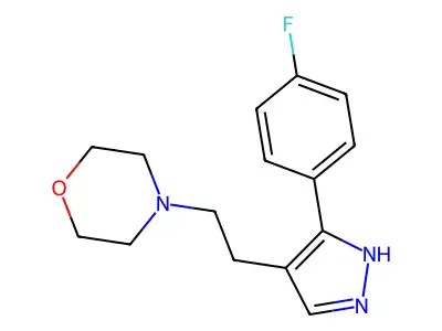 4-{2-[3-(4-fluorophenyl)-1H-pyrazol-4-yl]ethyl}morpholine structure