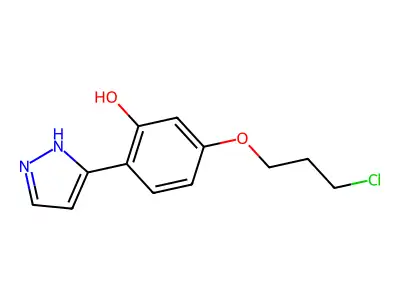5-(3-chloropropoxy)-2-(1H-pyrazol-3-yl)benzenol structure
