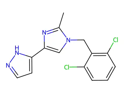 3-[1-(2,6-dichlorobenzyl)-2-methyl-1H-imidazol-4-yl]-1H-pyrazole structure