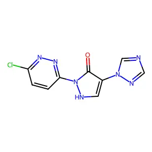 2-(6-chloropyridazin-3-yl)-4-(1,2,4-triazol-1-yl)-1H-pyrazol-3-one structure