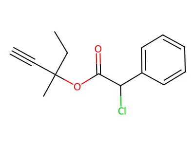 1-Pentyn-3-ol, 3-methyl-, chlorophenylacetate structure