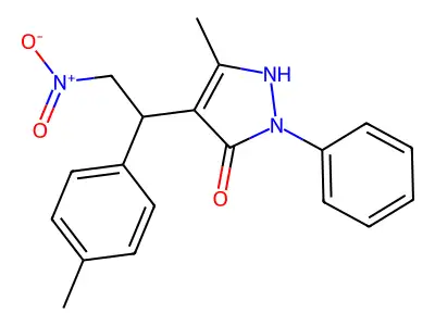 3-methyl-4-[1-(4-methylphenyl)-2-nitroethyl]-1-phenyl-1H-pyrazol-5-ol structure
