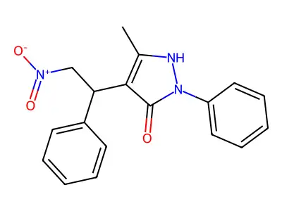 3-methyl-4-(2-nitro-1-phenylethyl)-1-phenyl-1H-pyrazol-5-ol structure