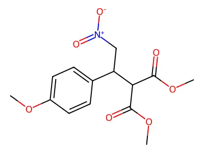 Methyl 2-methoxycarbonyl-3-(4-methoxyphenyl)-4-nitrobutanoate structure