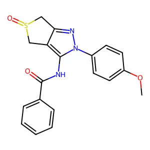 N-[2-(4-methoxyphenyl)-5-oxo-4,6-dihydrothieno[3,4-c]pyrazol-3-yl]benzamide structure