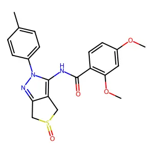 2,4-dimethoxy-N-(5-oxido-2-(p-tolyl)-4,6-dihydro-2H-thieno[3,4-c]pyrazol-3-yl)benzamide structure