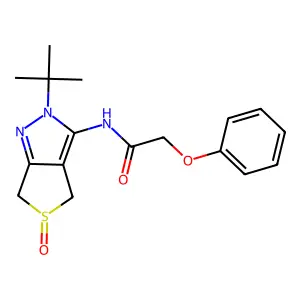 N-(2-tert-butyl-5-oxo-4,6-dihydrothieno[3,4-c]pyrazol-3-yl)-2-phenoxyacetamide structure