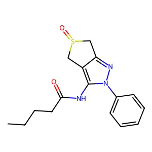 N-(5-oxido-2-phenyl-4,6-dihydro-2H-thieno[3,4-c]pyrazol-3-yl)pentanamide structure