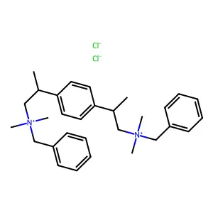 2,2'-(1,4-Phenylene)bis(N-benzyl-N,N-dimethylpropan-1-aminium) dichloride structure