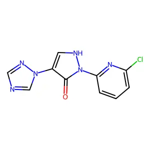 1-(6-chloro-2-pyridinyl)-4-(1H-1,2,4-triazol-1-yl)-1H-pyrazol-5-ol structure