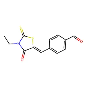 4-[(3-Ethyl-4-oxo-2-sulfanylidene-1,3-thiazolidin-5-ylidene)methyl]benzaldehyde structure