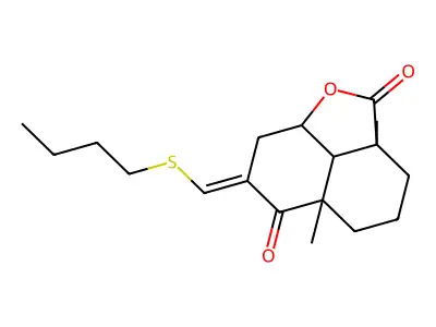 racem-cis-6-Butylmercaptomethylen-8-alpha-hydroxy-1,4a-dimethyl- structure