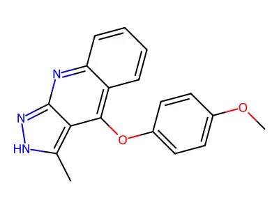 1H-Pyrazolo[3,4-b]quinoline, 4-(4-methoxyphenoxy)-3-methyl- structure