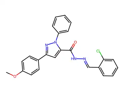 3-(4-Methoxyphenyl)-1-phenyl-1H-pyrazole-5-carboxylic acid 2-[(2-chlorophenyl)methylene]hydrazide structure