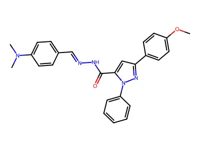 3-(4-Methoxyphenyl)-1-phenyl-1H-pyrazole-5-carboxylic acid 2-[[4-(dimethylamino)phenyl]methylene]hydrazide structure