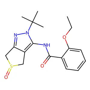 N-(2-tert-butyl-5-oxo-4,6-dihydrothieno[3,4-c]pyrazol-3-yl)-2-ethoxybenzamide structure