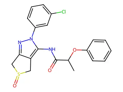 N-(2-(3-chlorophenyl)-5-oxido-4,6-dihydro-2H-thieno[3,4-c]pyrazol-3-yl)-2-phenoxypropanamide structure