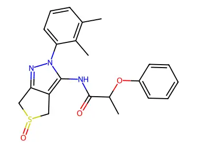 N-[2-(2,3-dimethylphenyl)-5-oxo-4,6-dihydrothieno[3,4-c]pyrazol-3-yl]-2-phenoxypropanamide structure