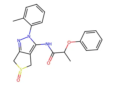N-(5-oxido-2-(o-tolyl)-4,6-dihydro-2H-thieno[3,4-c]pyrazol-3-yl)-2-phenoxypropanamide structure