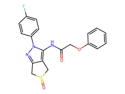 N-(2-(4-fluorophenyl)-5-oxido-4,6-dihydro-2H-thieno[3,4-c]pyrazol-3-yl)-2-phenoxyacetamide structure