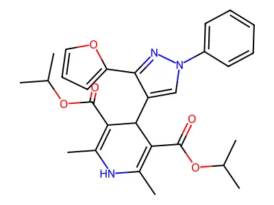 diisopropyl 4-[3-(2-furyl)-1-phenyl-1H-pyrazol-4-yl]-2,6-dimethyl-1,4-dihydro-3,5-pyridinedicarboxylate structure