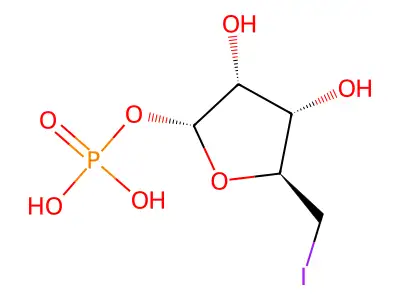 phosphono (2R,3S,4S)-2,3,4,5-tetrahydroxy-5-iodopentanoate structure