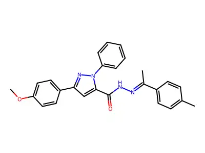 3-(4-Methoxyphenyl)-1-phenyl-1H-pyrazole-5-carboxylic acid 2-[1-(4-methylphenyl)ethylidene]hydrazide structure